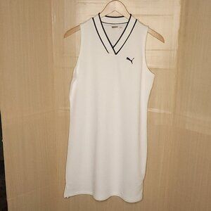 Puma New White Sleeveless Activewear Dress Large